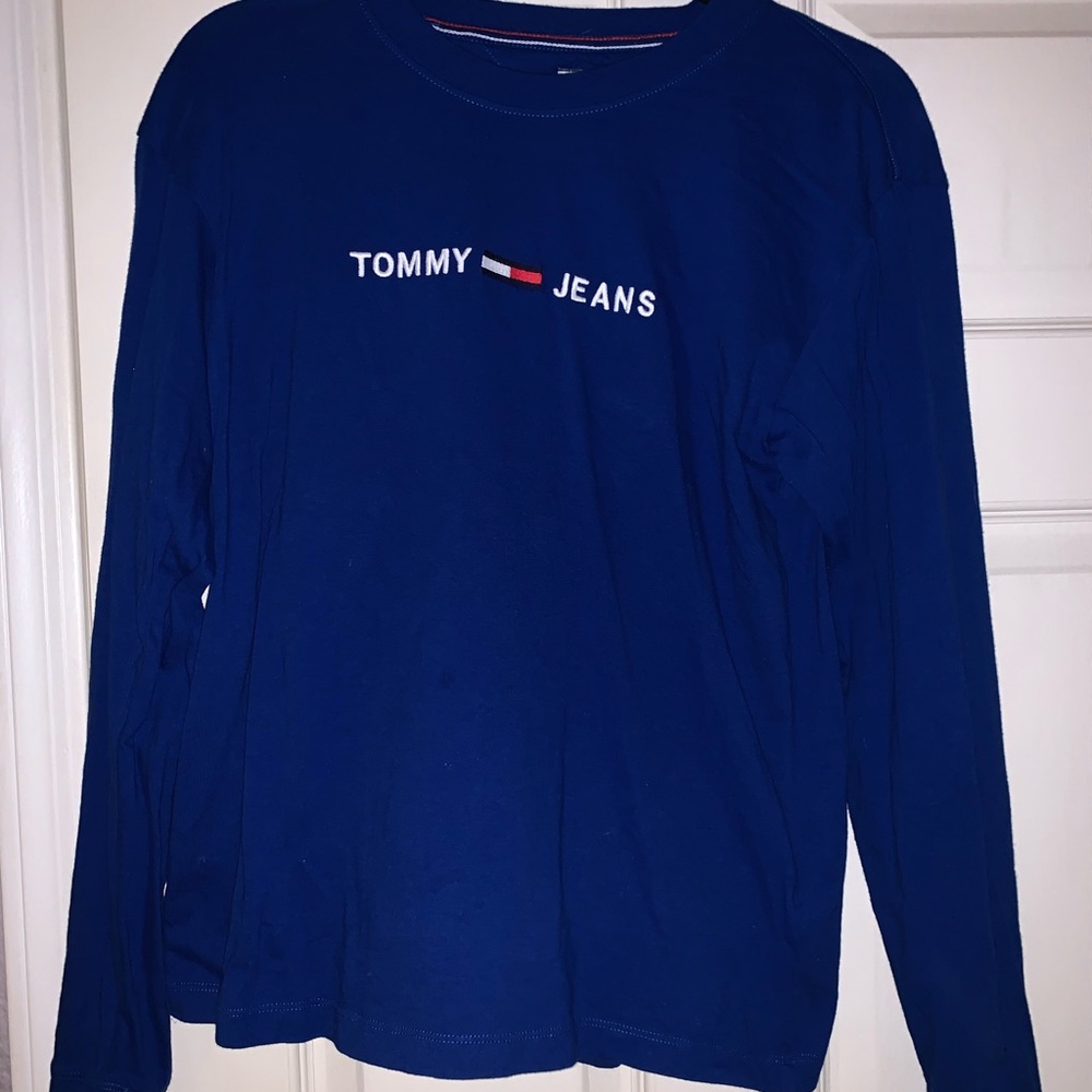 tommy hilfigier blue long sleeve t shirt